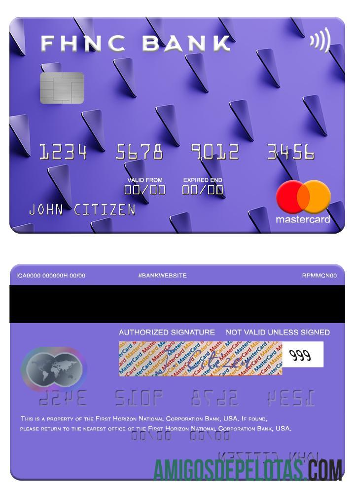 Mastercard do banco USA First Horizon National Corporation exemplo real